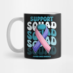 Thyroid Cancer Support Blue Pink teal  Ribbon Support Thyroid Cancer awareness Mug